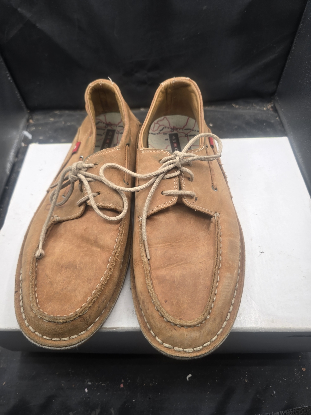 Men's Casual Moccasin Lace-Up Loafers in Tan Brown